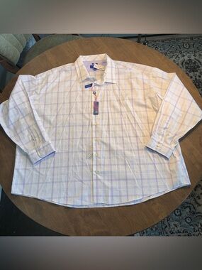NWT Egara Modern Fit Stretch Non Iron Button Down Collared Shirt Preppy 5X